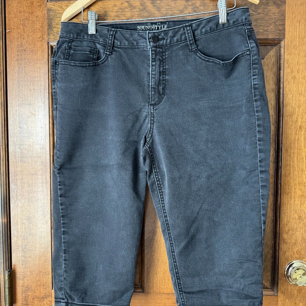 SoundStyle by Beau Dawson Black 5-Pocket Capri Jeans Size 12